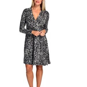 Women’s Kate & Mallory Long Sleeve Knit Leopard Wrap Dress